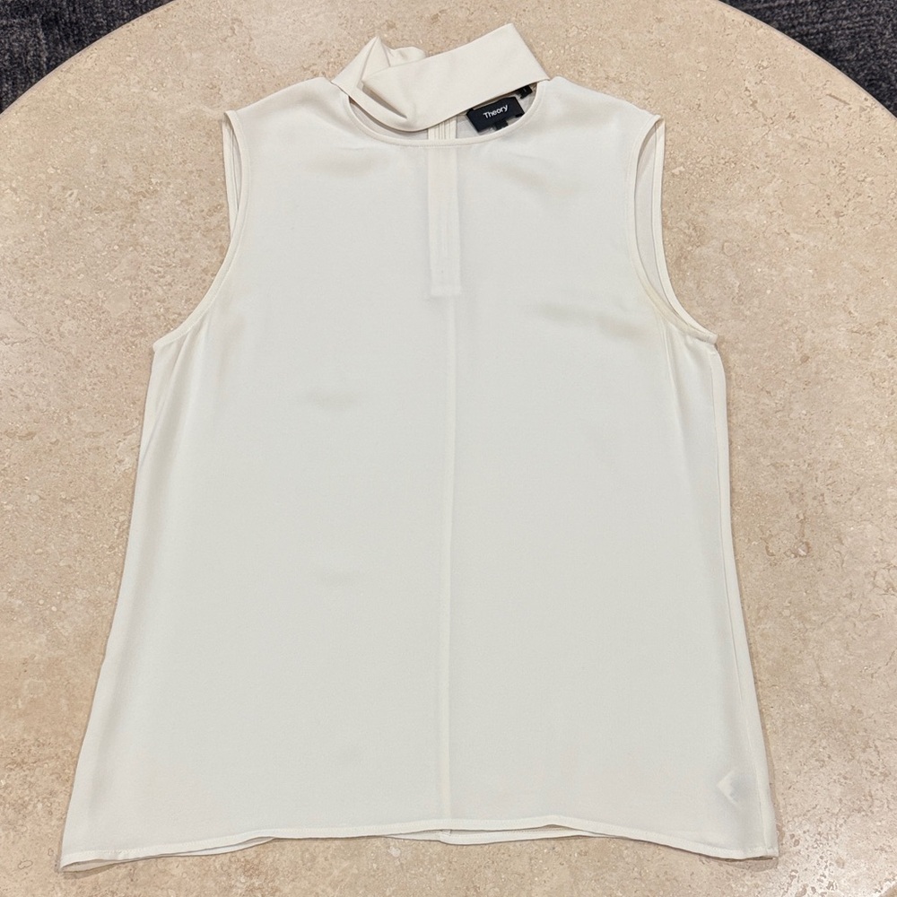 Theory Cream Sleeveless Blouse